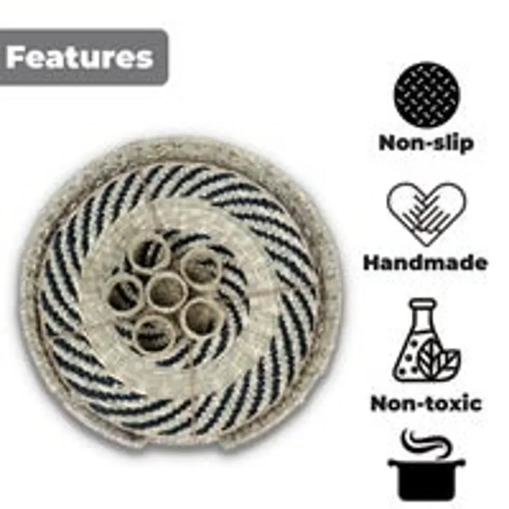 Set of 6 Seagrass Placemats With Serving Tray & Napkin Rings